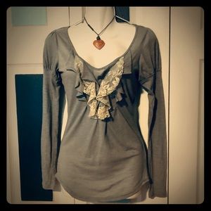 Unique Artsy Ruffle Top Vintage Sexy Classic